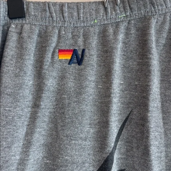 Aviator Nation Charcoal Joggers with Lightning Bolts in adult unisex size large - Picture 2 of 6